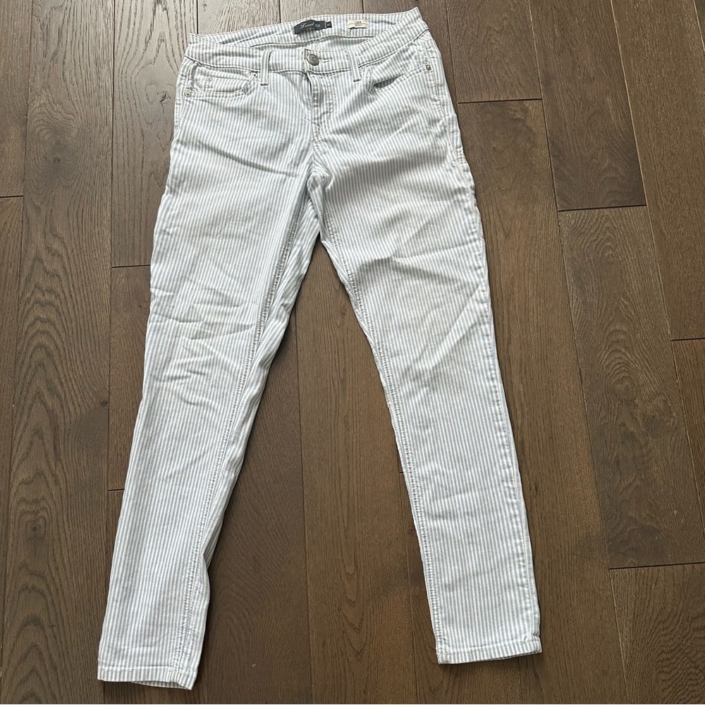 Level 99 White Striped Liza Size 27 Skinny Jeans